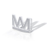 MICHAEL M Fashion Earrings 18K White Gold Men's Michael M Logo Belt Buckle