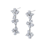 MICHAEL M Fashion Earrings 18K White Gold Montage 3 Cluster Drop Earrings ER613