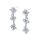 MICHAEL M Fashion Earrings 18K White Gold Montage 3 Cluster Drop Earrings ER613