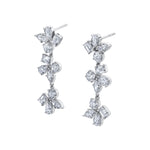 MICHAEL M Fashion Earrings 18K White Gold Montage 3 Cluster Drop Earrings ER613