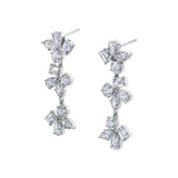 MICHAEL M Fashion Earrings 18K White Gold Montage 3 Cluster Drop Earrings ER613