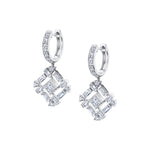 MICHAEL M Fashion Earrings 18K White Gold Montage Baguette Drop Earrings ER607