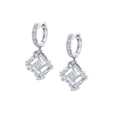 MICHAEL M Fashion Earrings 18K White Gold Montage Baguette Drop Earrings ER607