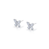 MICHAEL M Fashion Earrings 18K White Gold Montage Butterfly Stud Earrings