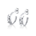 MICHAEL M Fashion Earrings 18K White Gold Montage Bypass Hoops ER634