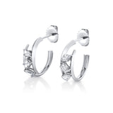 MICHAEL M Fashion Earrings 18K White Gold Montage Bypass Hoops ER634