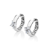 MICHAEL M Fashion Earrings 18K White Gold Montage Cluster Hoops ER645