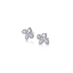 MICHAEL M Fashion Earrings 18K White Gold Montage Cluster Stud Halo Earrings