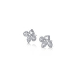 MICHAEL M Fashion Earrings 18K White Gold Montage Cluster Stud Halo Earrings
