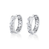 MICHAEL M Fashion Earrings 18K White Gold Montage Diamond Cross Hoops ER618