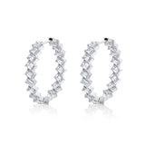 MICHAEL M Fashion Earrings 18K White Gold Montage Emerald Hoop Earrings ER619