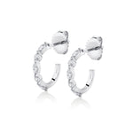 MICHAEL M Fashion Earrings 18K White Gold Montage Marquise and Round Cut Diamond Hoops ER624