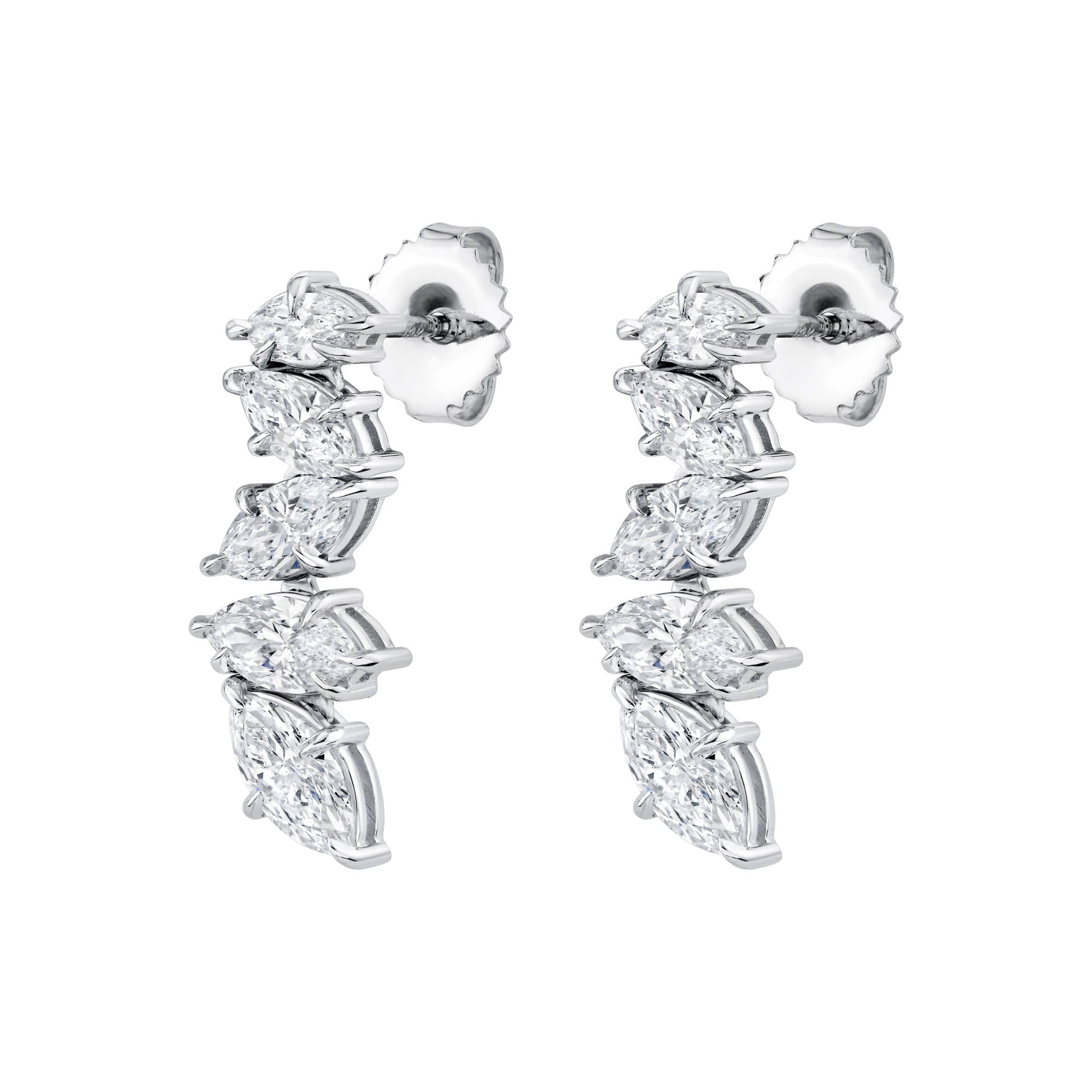 MICHAEL M Fashion Earrings 18K White Gold Montage Marquise Drop Earrings ER635
