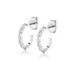 MICHAEL M Fashion Earrings 18K White Gold Montage Mixed Cut Diamond Hoops ER627