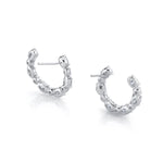 MICHAEL M Fashion Earrings 18K White Gold Montage Oval Front-to-Back Hoops