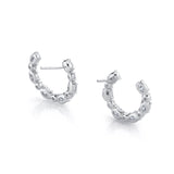 MICHAEL M Fashion Earrings 18K White Gold Montage Oval Front-to-Back Hoops