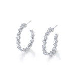 MICHAEL M Fashion Earrings 18K White Gold Montage Petite Hoop Earrings