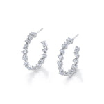 MICHAEL M Fashion Earrings 18K White Gold Montage Petite Hoop Earrings ER610