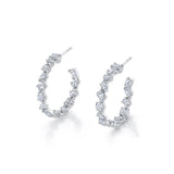 MICHAEL M Fashion Earrings 18K White Gold Montage Petite Hoop Earrings ER610