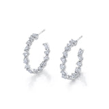 MICHAEL M Fashion Earrings 18K White Gold Montage Petite Hoop Earrings ER610