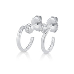 MICHAEL M Fashion Earrings 18K White Gold Orb Bypass Hoop Earrings ER636