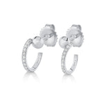 MICHAEL M Fashion Earrings 18K White Gold Orb Pavé Bypass Hoop Earrings ER637