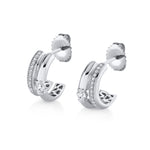 MICHAEL M Fashion Earrings 18K White Gold Orb Split Pavé Hoop Earrings ER638