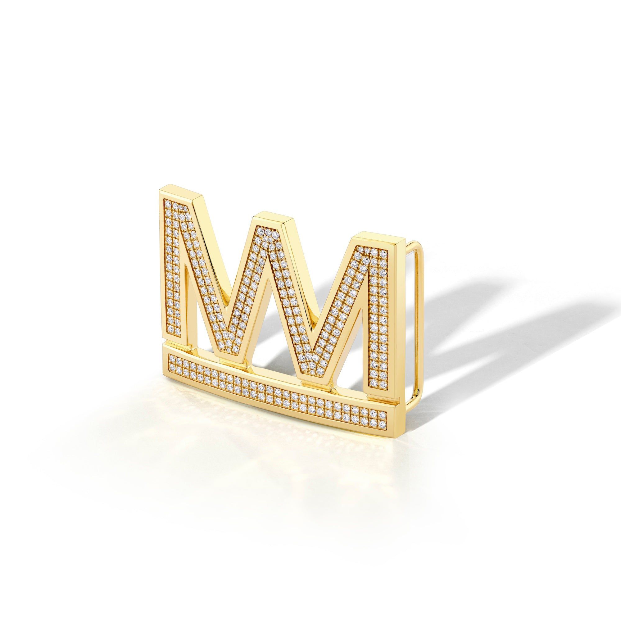 MICHAEL M Fashion Earrings 18K Yellow Gold Men's Michael M Logo Belt Buckle