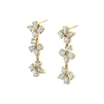 MICHAEL M Fashion Earrings 18K Yellow Gold Montage 3 Cluster Drop Earrings ER613