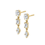MICHAEL M Fashion Earrings 18K Yellow Gold Montage 3 Stone Drop Earrings ER603