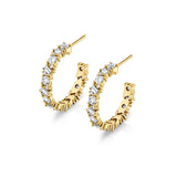 MICHAEL M Fashion Earrings 18K Yellow Gold Montage Baguette Cluster Hoops ER602