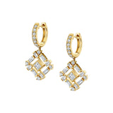 MICHAEL M Fashion Earrings 18K Yellow Gold Montage Baguette Drop Earrings ER607