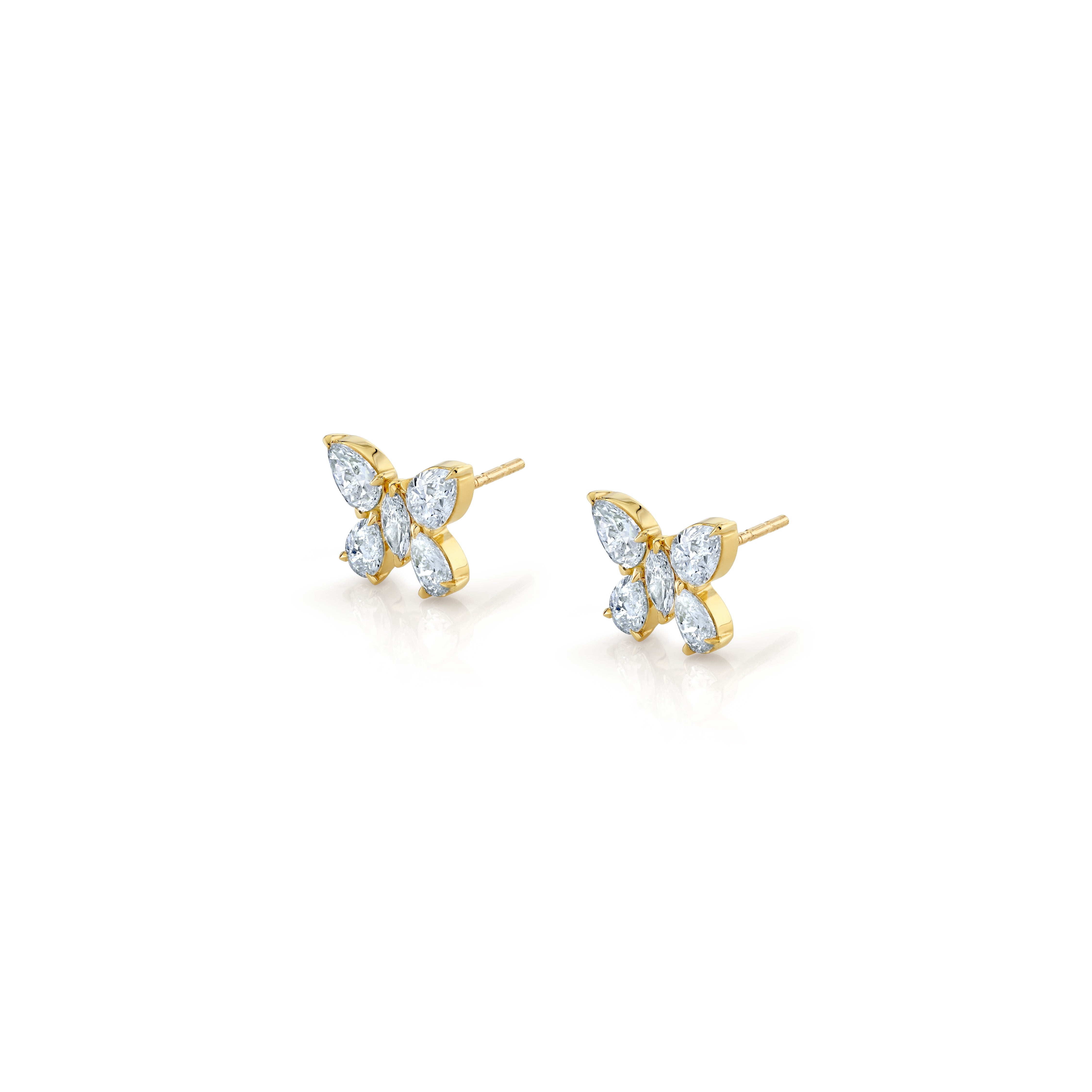 MICHAEL M Fashion Earrings 18K Yellow Gold Montage Butterfly Stud Earrings ER612