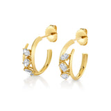 MICHAEL M Fashion Earrings 18K Yellow Gold Montage Bypass Hoops ER634