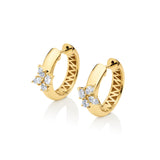 MICHAEL M Fashion Earrings 18K Yellow Gold Montage Cluster Hoops ER645