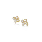 MICHAEL M Fashion Earrings 18K Yellow Gold Montage Cluster Stud Halo Earrings