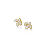 MICHAEL M Fashion Earrings 18K Yellow Gold Montage Cluster Stud Halo Earrings