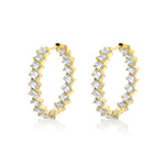 MICHAEL M Fashion Earrings 18K Yellow Gold Montage Emerald Hoop Earrings ER619