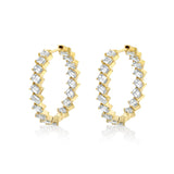 MICHAEL M Fashion Earrings 18K Yellow Gold Montage Emerald Hoop Earrings ER619