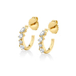 MICHAEL M Fashion Earrings 18K Yellow Gold Montage Mixed Cut Diamond Hoops ER627