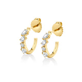 MICHAEL M Fashion Earrings 18K Yellow Gold Montage Mixed Cut Diamond Hoops ER627