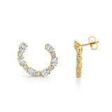 MICHAEL M Fashion Earrings 18K Yellow Gold Montage Oval Front-to-Back Hoops