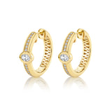 MICHAEL M Fashion Earrings 18K Yellow Gold Orb Pavé Bezel Hoop Earrings ER639