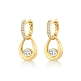 MICHAEL M Fashion Earrings 18K Yellow Gold Orb Teardrop Bezel Drop Earrings ER641