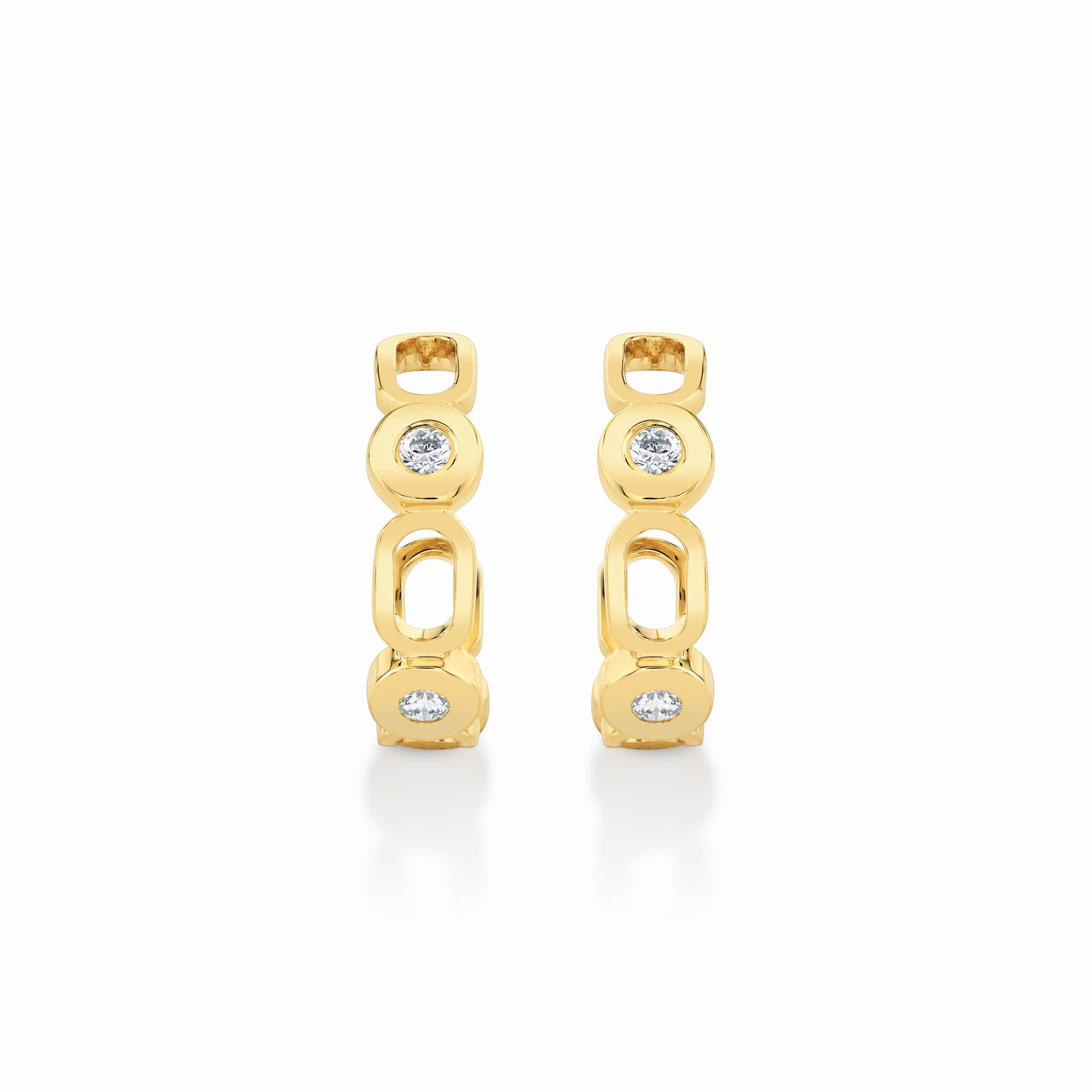 MICHAEL M Fashion Earrings Link Petite Connection Hoops