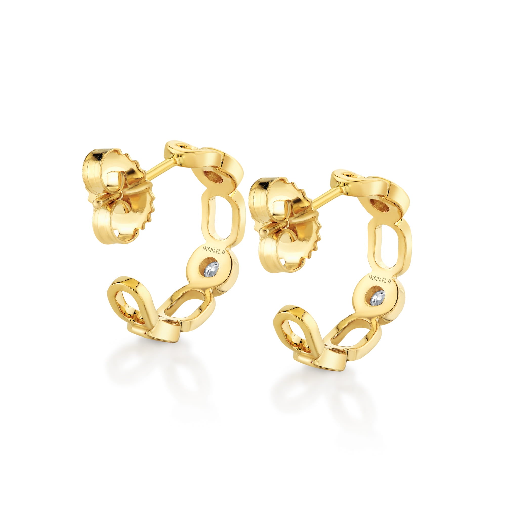 MICHAEL M Fashion Earrings Link Petite Connection Hoops
