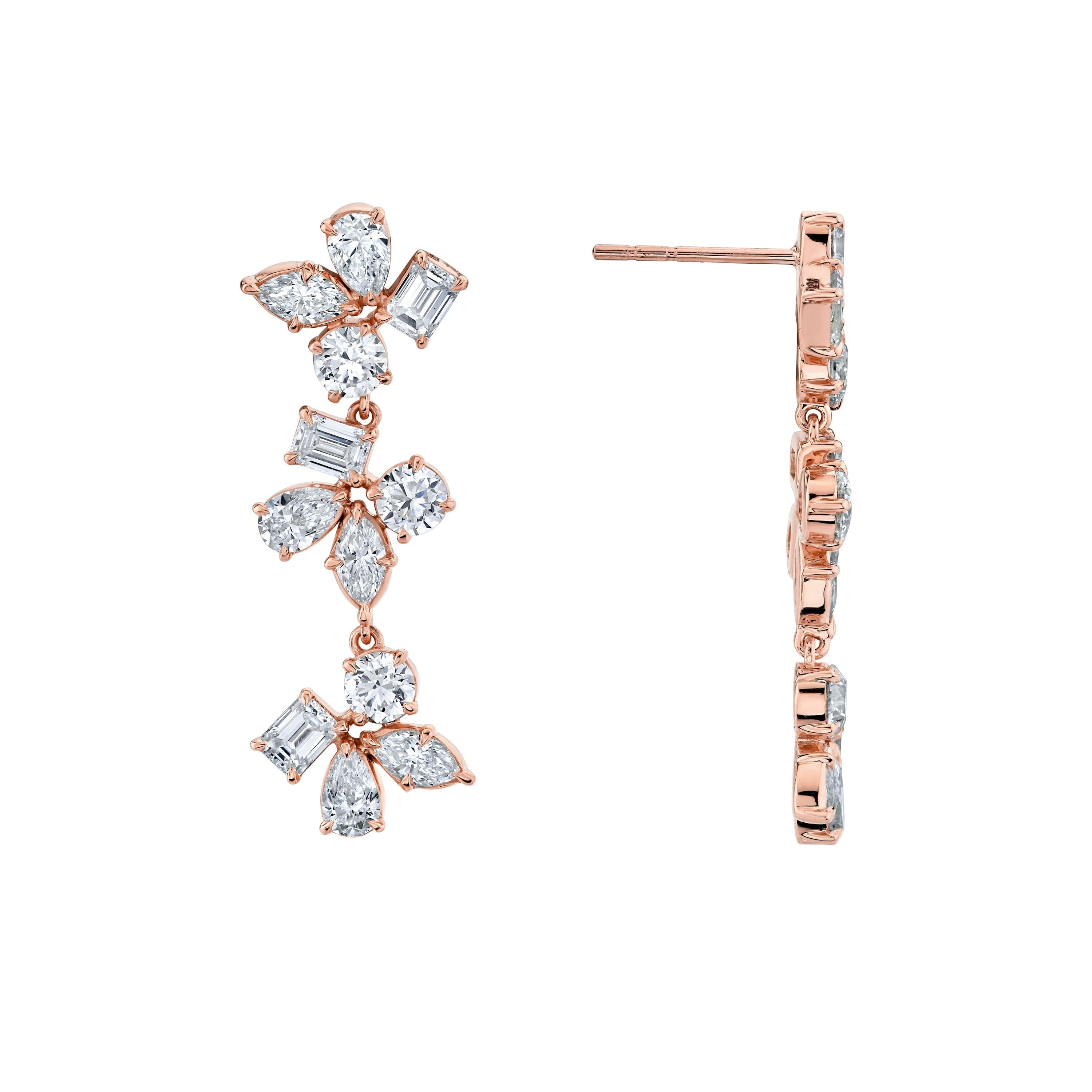 MICHAEL M Fashion Earrings Montage 3 Cluster Drop Earrings