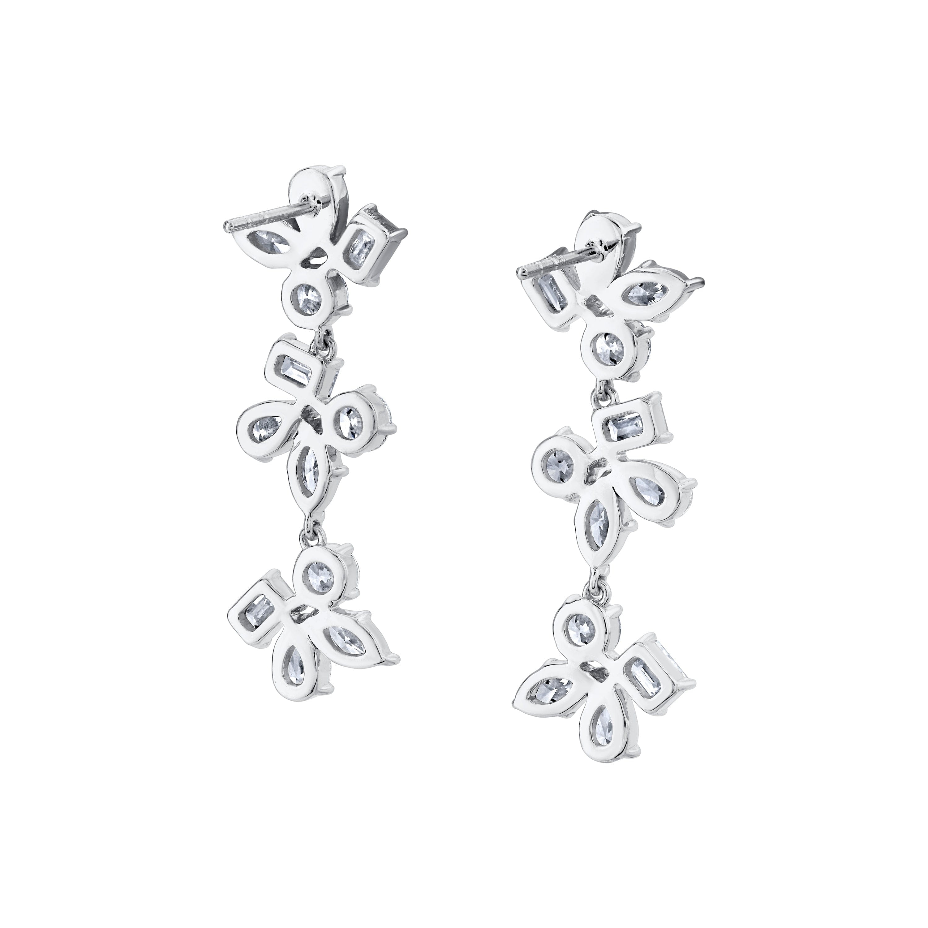 MICHAEL M Fashion Earrings Montage 3 Cluster Drop Earrings