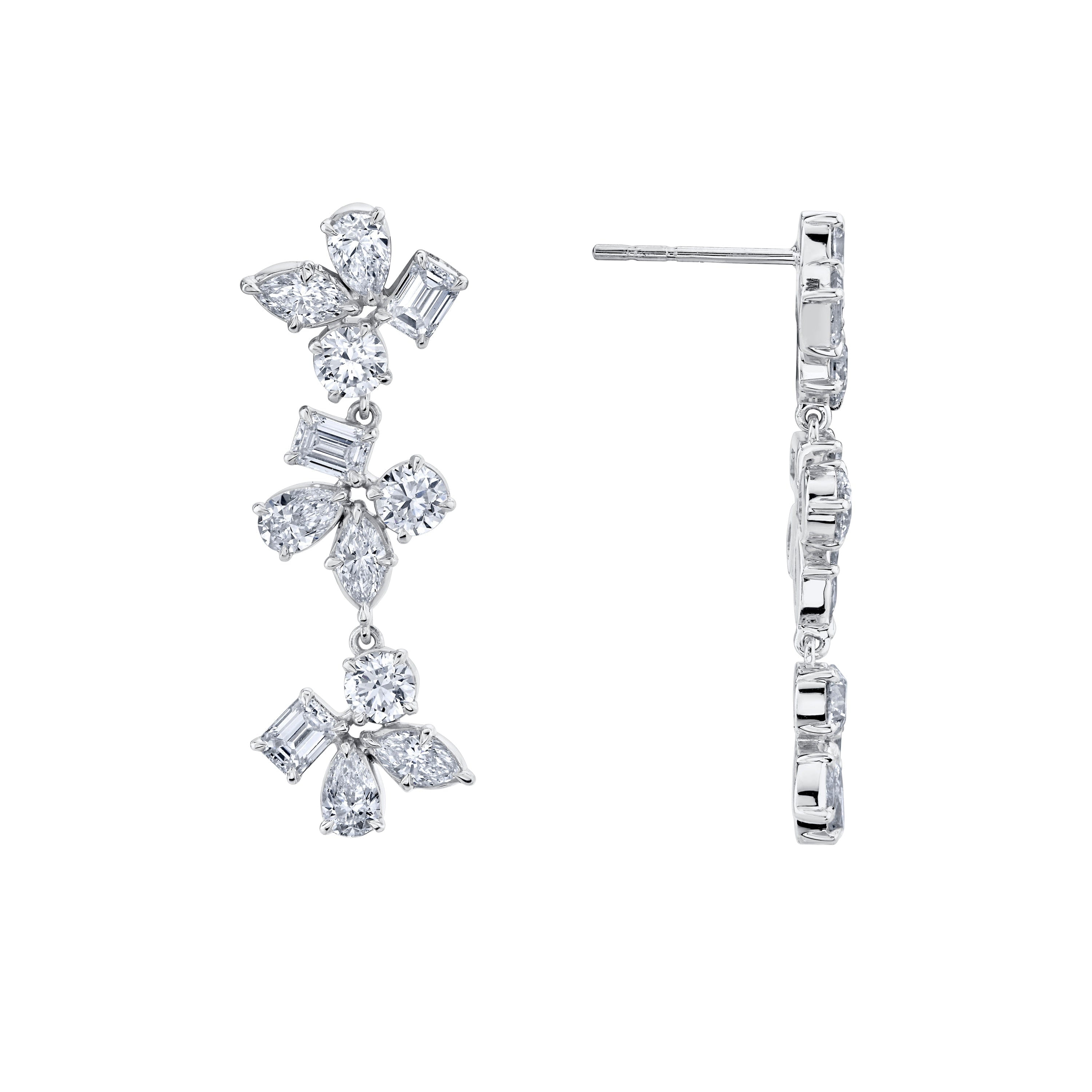 MICHAEL M Fashion Earrings Montage 3 Cluster Drop Earrings
