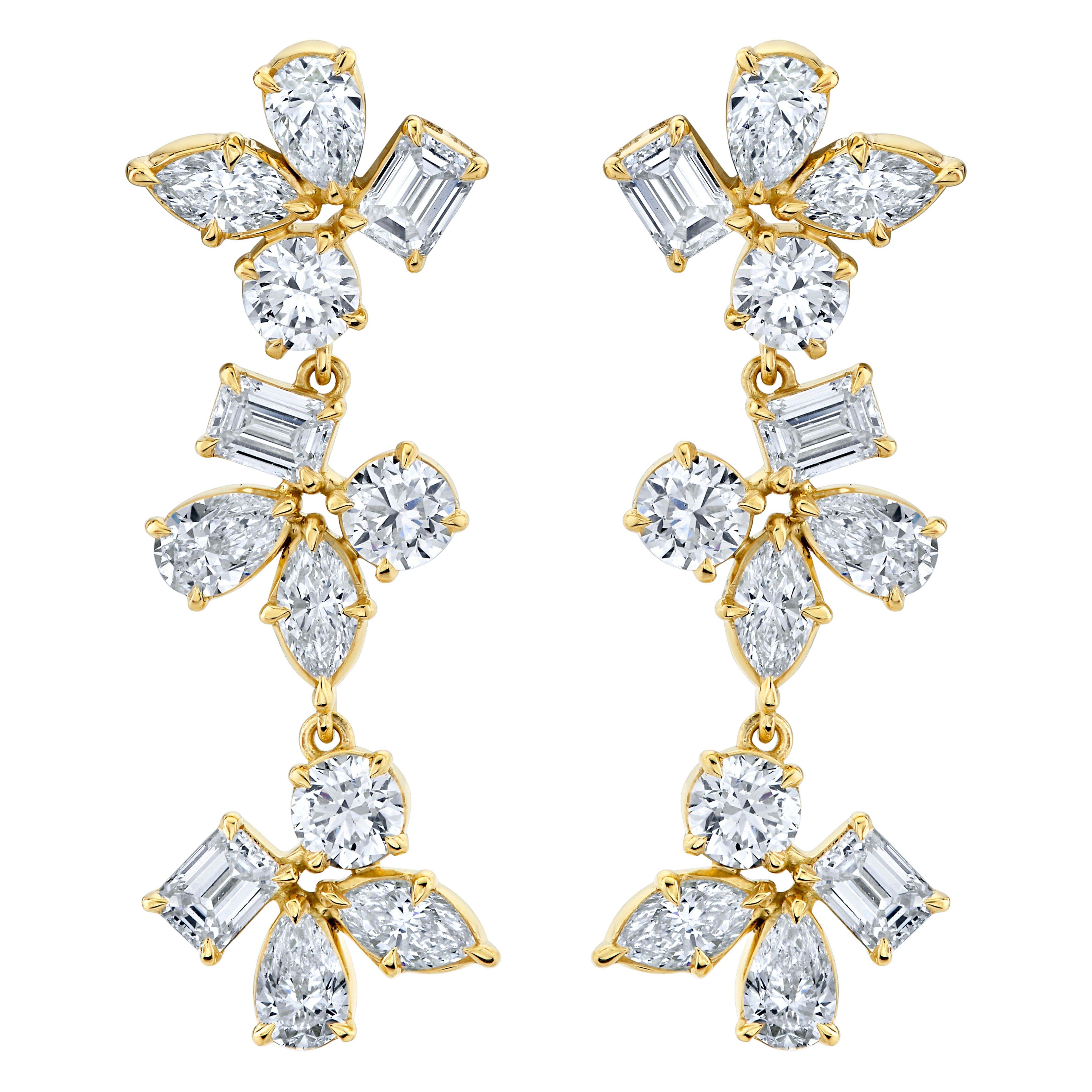 MICHAEL M Fashion Earrings Montage 3 Cluster Drop Earrings